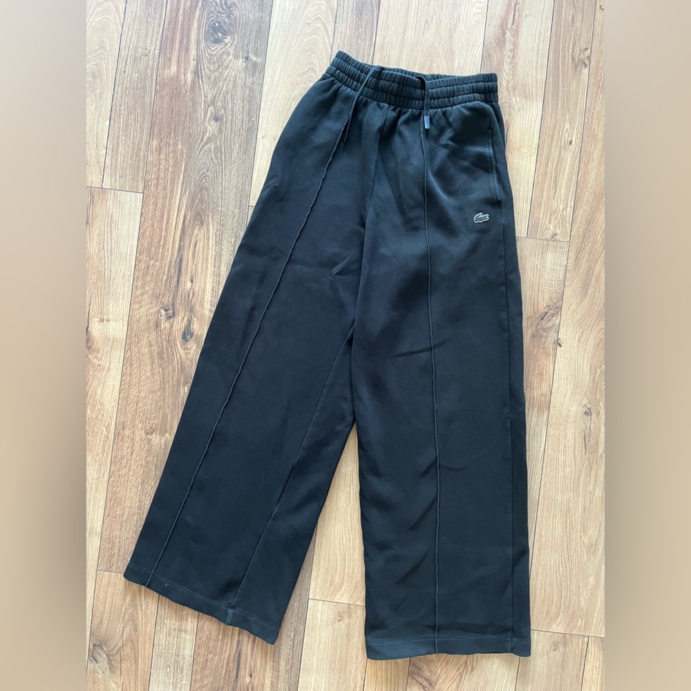 Lacoste Black Relaxed Wide Leg Pants S
